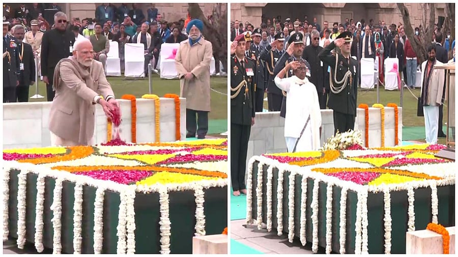 PM Narendra Modi, President Droupadi Murmu. Credit: Twitter/@ANI