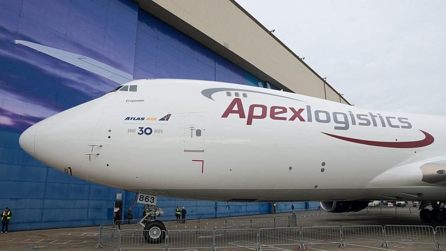 The last Boeing 747 aircraft is pictured in a ceremony to mark its delivery, at the Boeing Future of Flight Museum in Everett. Credit: AFP Photo