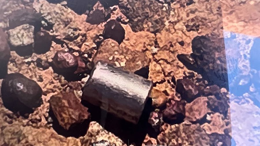 A radioactive capsule, which had fallen off a truck. Credit: AFP Photo