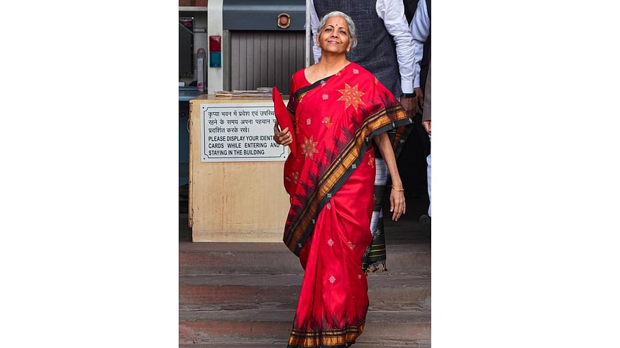 This saree was designed by Kasuti expert Arati Hiremath of Narayanpur in Dharwad. Credit: PTI Photo