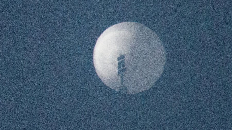 A balloon flies in the sky over Billings, Montana, US. Credit: Reuters Photo