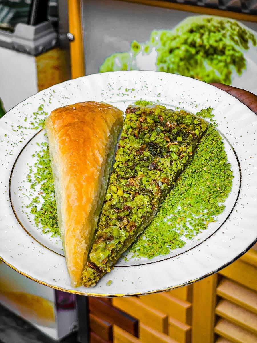 Baklava made with filo pastry