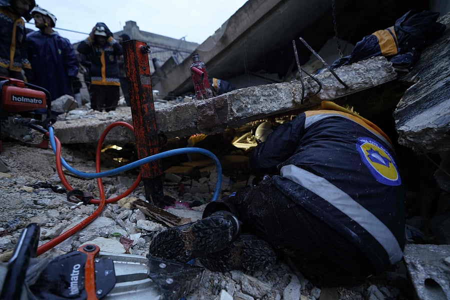 Rescue ops under way in Syria on February 6. Credit: AFP Photo