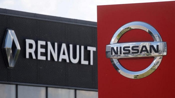 Logos of car manufacturers Nissan and Renault. Credit: Reuters File Photo