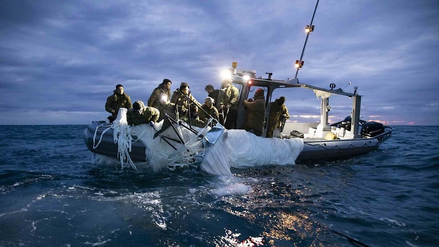 US Navy releases photos of Chinese spy balloon debris. Credit: Twitter/@USFleetForces