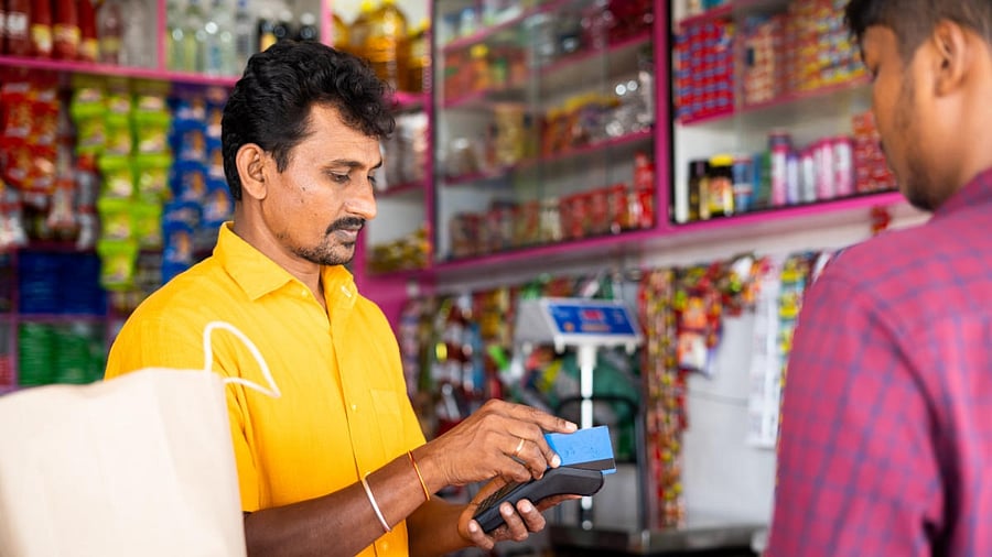 Customer at kirana shop. Credit: Special Arrangement