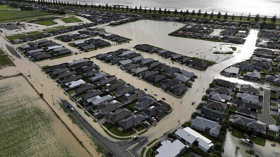 Flooding in the city of Napier, situated on the North Island's east coast. Credit: AFP Photo