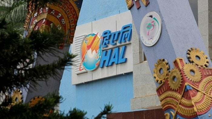 HAL logo seen on the building. Credit: Reuters File Photo