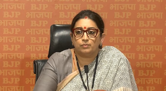 BJP leader Smriti Irani. Credit: Twitter/@BJP4India
