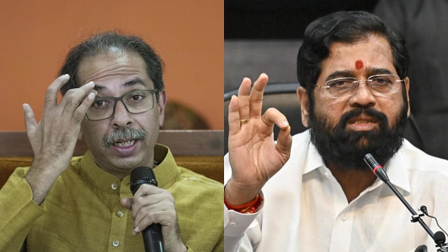 Uddhav Thackeray (L) and Eknath Shinde (R). Credit: PTI Photo