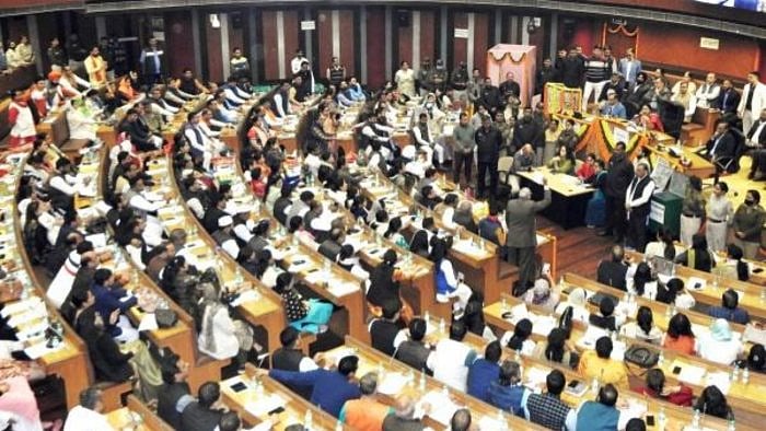 AAP councillors in Delhi Civic Centre. Credit: IANS Photo