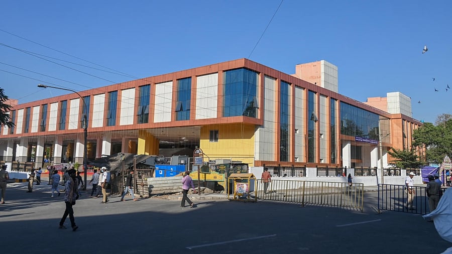 The Kalasipalyam bus terminal was inaugurated on Friday. Credit: DH Photo/S K Dinesh