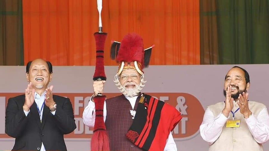 PM Modi in Nagaland. Credit: Special Arrangement