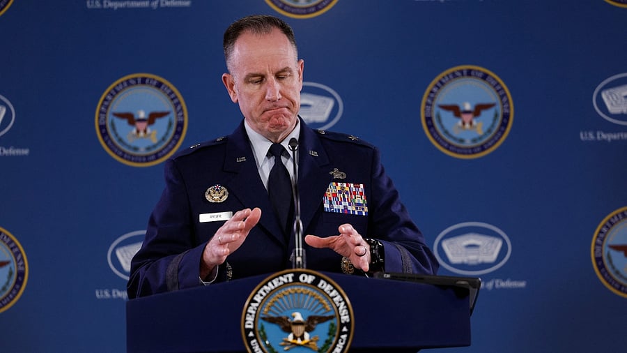 Pentagon Press Secretary Brig. Gen. Pat Ryder speaks during a press briefing at the Pentagon on February 24, 2023 in Arlington, Virginia. Credit: AFP Photo