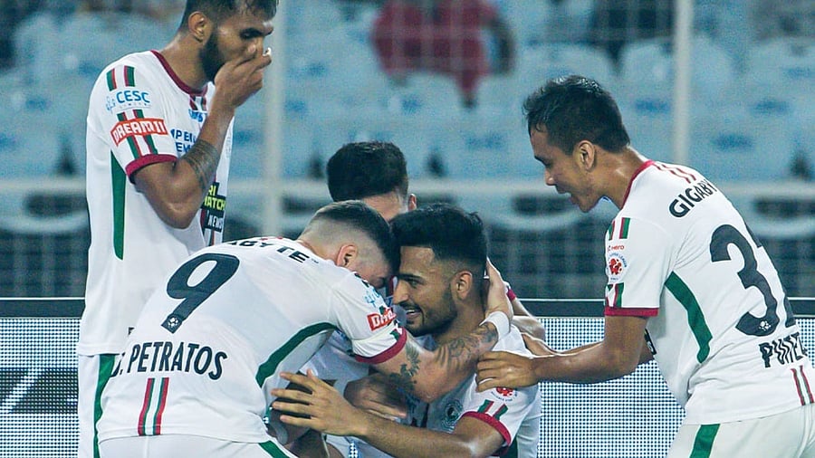 It was ATKMB who were ahead for much of the first-half. Credit: IANS Photo