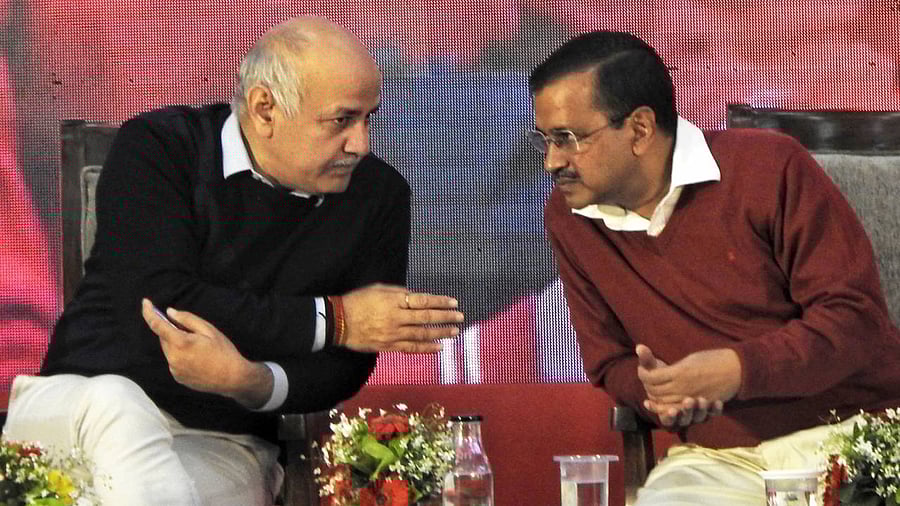 Arvind Kejriwal with Manish Sisodia. Credit: IANS File Photo