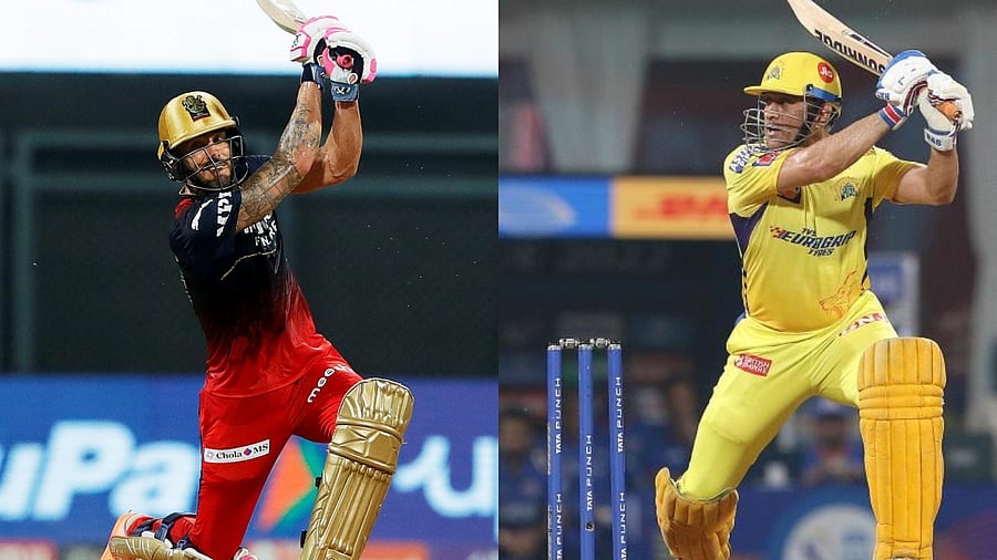 Faf du Plessis (left) and MS Dhoni. Credit: PTI Photos