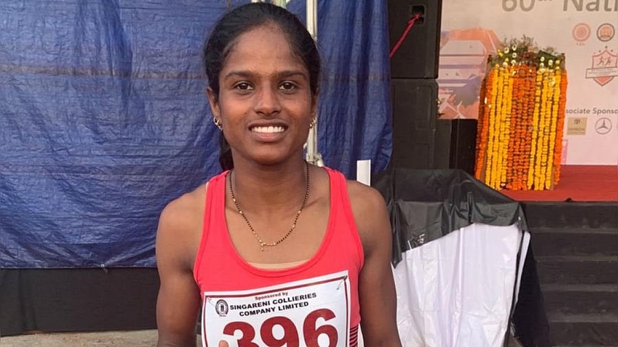 File photo of triple-jumper Aishwarya Babu. Credit: DH Photo