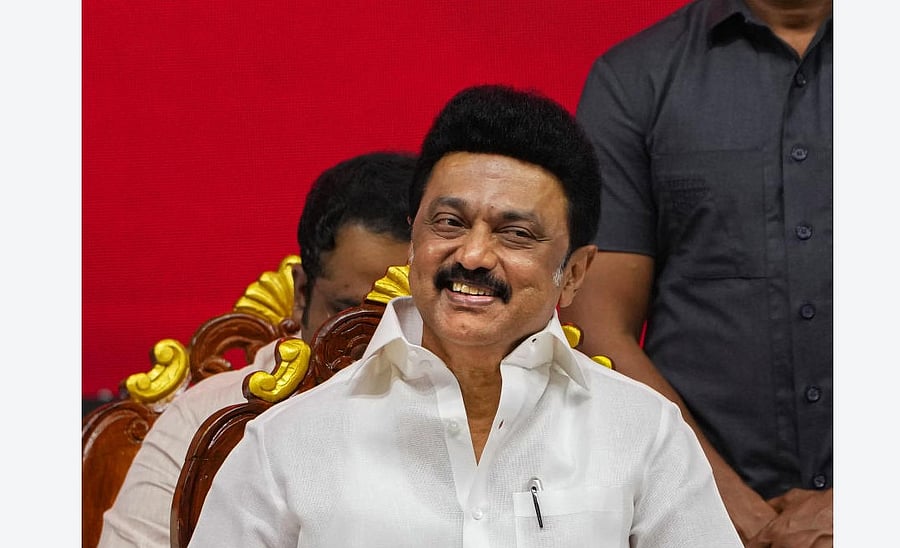 Chennai: Tamil Nadu Chief Minister MK Stalin at a public meeting organised as part of his 70th Bithrday celebration, in Chennai, Wednesday, March 1, 2023. (PTI Photo/R Senthil Kumar)
