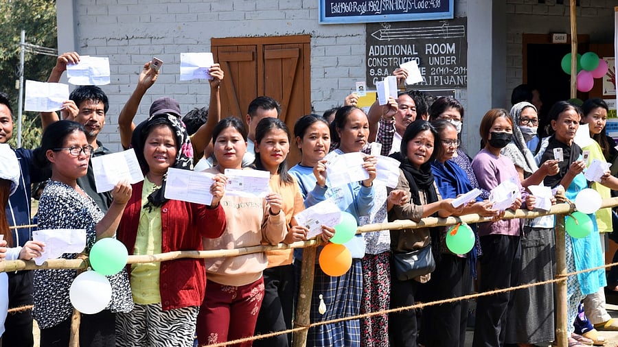 Polling in Tripura was conducted on February 16 while the same was done in Nagaland and Meghalaya on February 27. Credit: IANS Photo