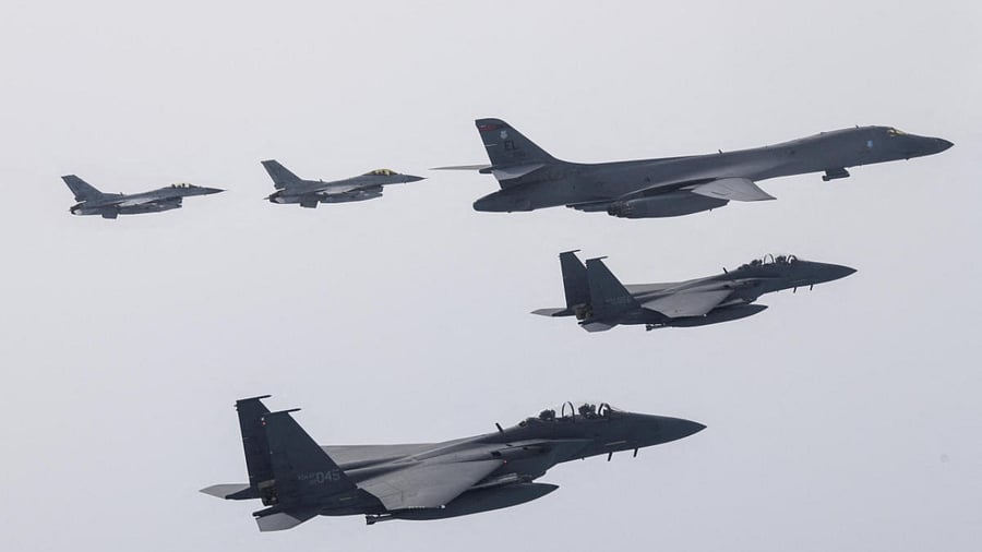 US-South Korea joint air drills. Credit: South Korean Defence Ministry/Handout via Reuters