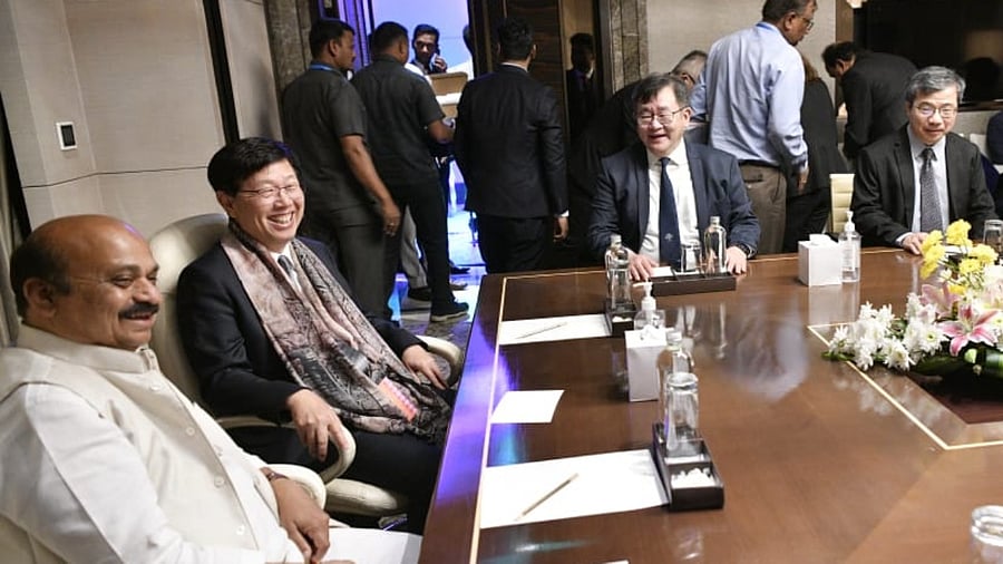 Karnataka CM Basavaraj Bommai held talks with Foxconn delegation. Credit: Special arrangement