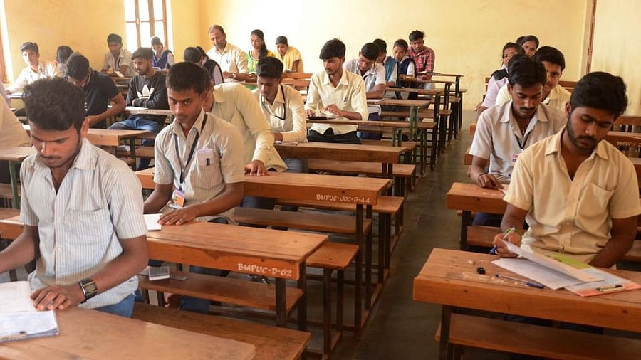 During the 2021 and 2022 II PU exams, the department had provided exemption from the mandatory attendance of 75%, considering the Covid-19 pandemic. Credit: DH File Photo