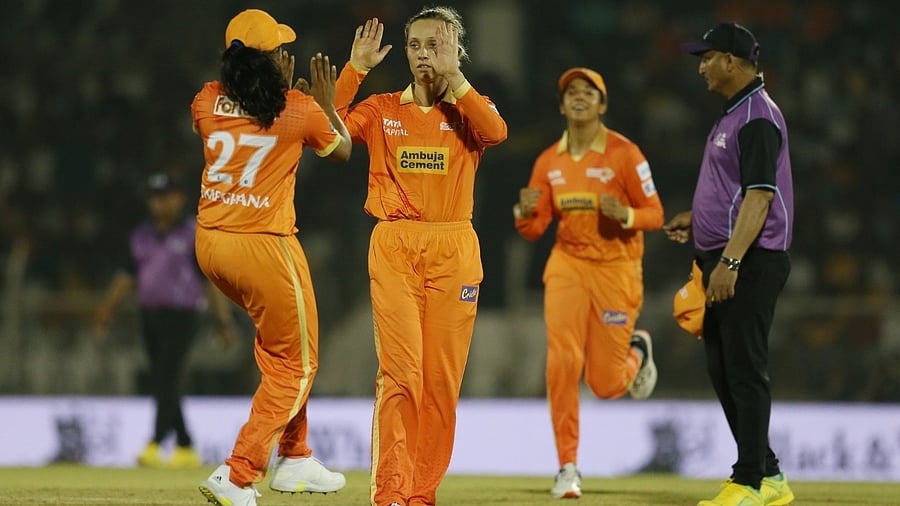 Sophia, Harleen, Ashleigh shine in Gujarat Giants' first win of the tournament. Credit: IANS Photo