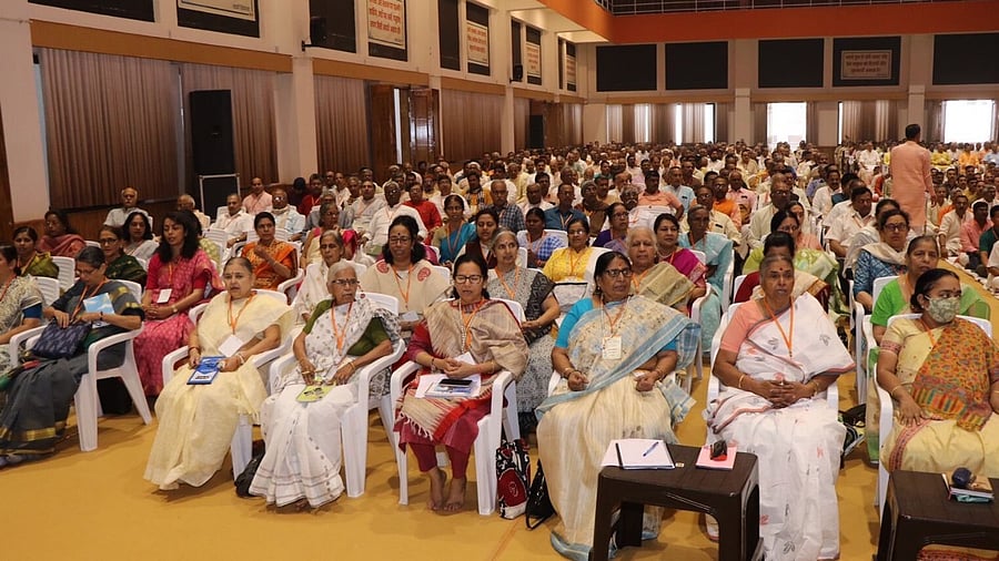 Visitors on the first day of the annual meet of the RSS. Credit: Twitter / @RSSorg