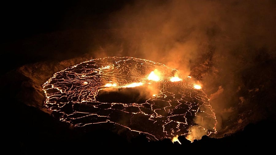 Kilauea volcano erupting in September 2021. Credit: AFP Photo/B. Carr/USGS