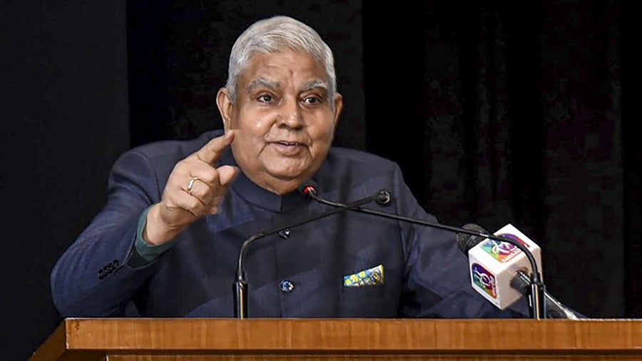 Rajya Sabha Chairman and Vice President Jagdeep Dhankhar. Credit: PTI Photo