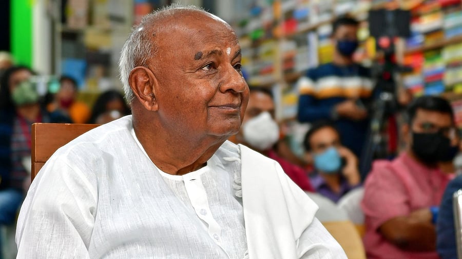 JD(S) supremo H D Deve Gowda. Credit: DH Photo