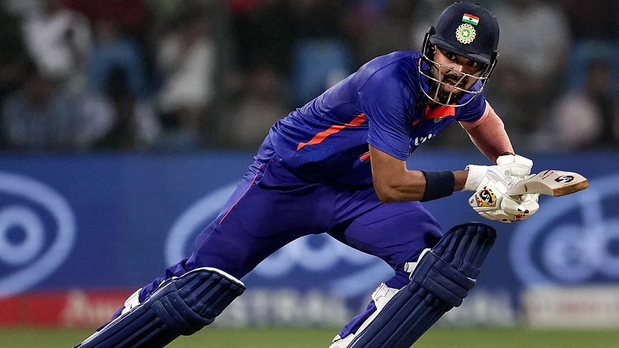 KL Rahul plays a shot during the first one-day international (ODI) cricket match between India and Australia. Credit: PTI Photo