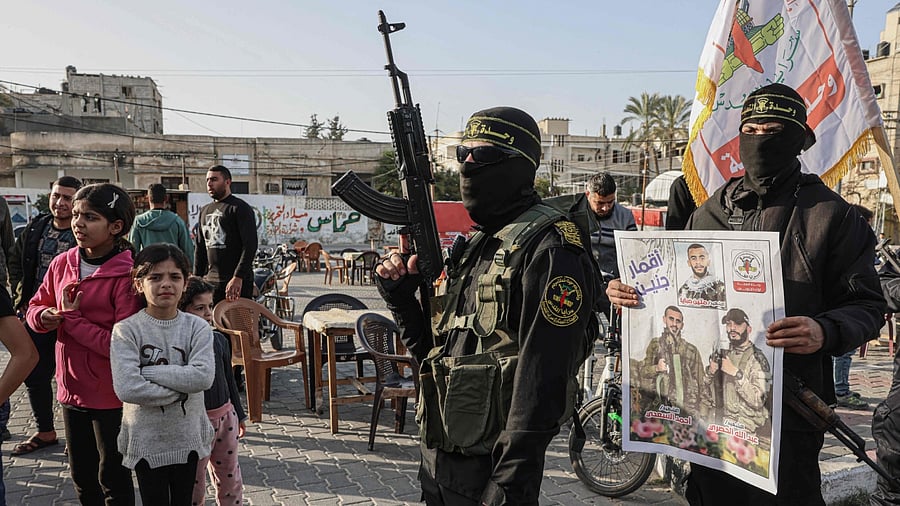 Supporters of the Palestinian Islamic Jihad group rally in Khan Yunis town in the southern Gaza Strip on March 2, 2023 in support of the West Bank and Palestinians in Israeli jails. Credit: AFP File Photo
