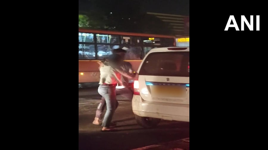 Screen grab from the viral footage. Credit: ANI Photo