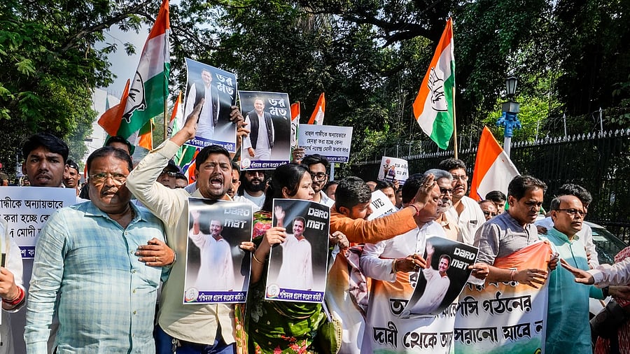 Congress protest in Kolkata. Credit: PTI Photo