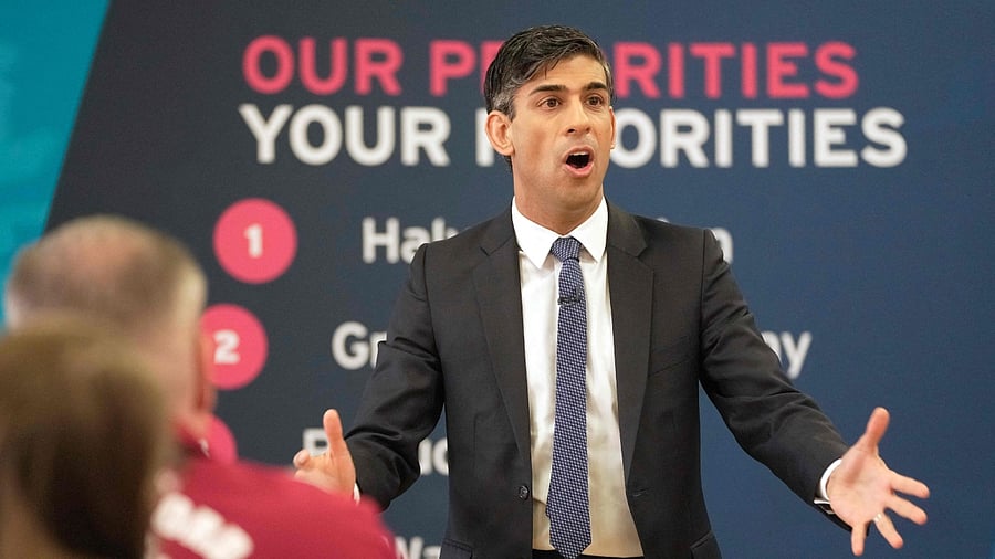 Britain's Prime Minister Rishi Sunak. Credit: AFP Photo