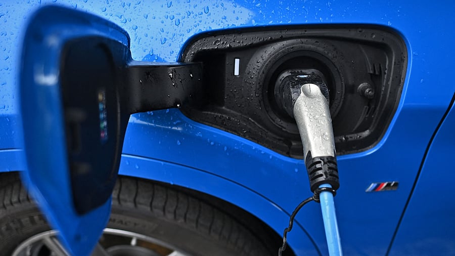 The EV industry in India is likely to witness a compounded annual growth rate of 36%. Credit: AFP Photo