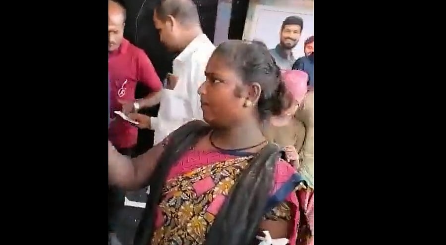 Videos of them being stopped by the staff and youngsters among the audience questioning them went viral on social media. Credit: Twitter