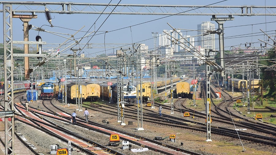 A view of trains at Mangaluru Railway Station. Credit: DH File Photo
