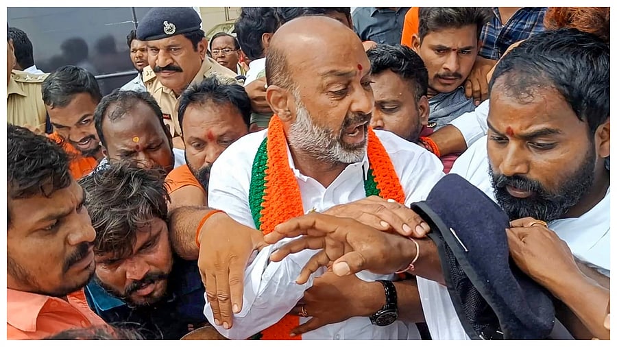  Telangana BJP President Bandi Sanjay Kumar. Credit: PTI Photo
