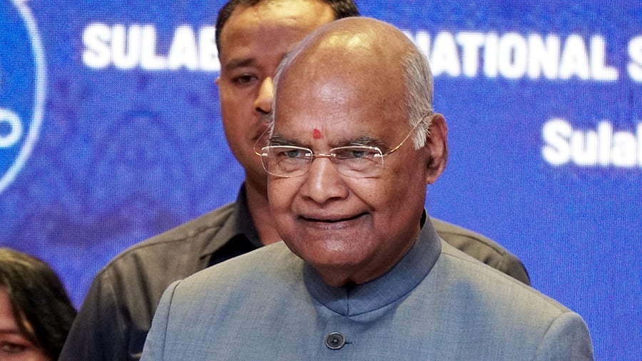 Former president Ram Nath Kovind during National Conference on “Sociology of Sanitation”. Credit: PTI Photo