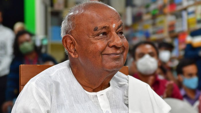 JD(S) supremo HD Deve Gowda. Credit: DH Photo