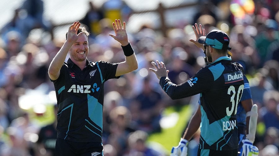 Black Caps bowler Adam Milne took five wickets for just 26 runs as Sri Lanka were skittled for just 141 runs. Credit: AFP Photo