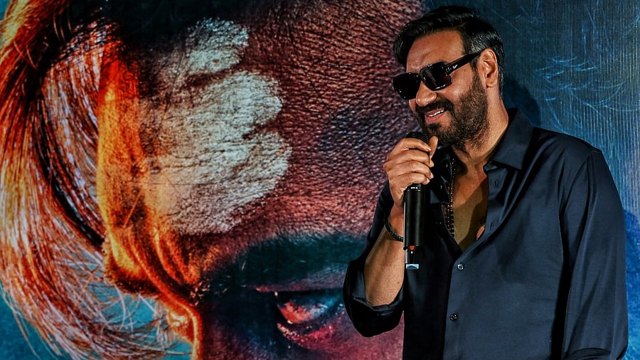 Bollywood actor Ajay Devgn during a promotional event for his film 'Bholaa'. Credit: PTI Photo