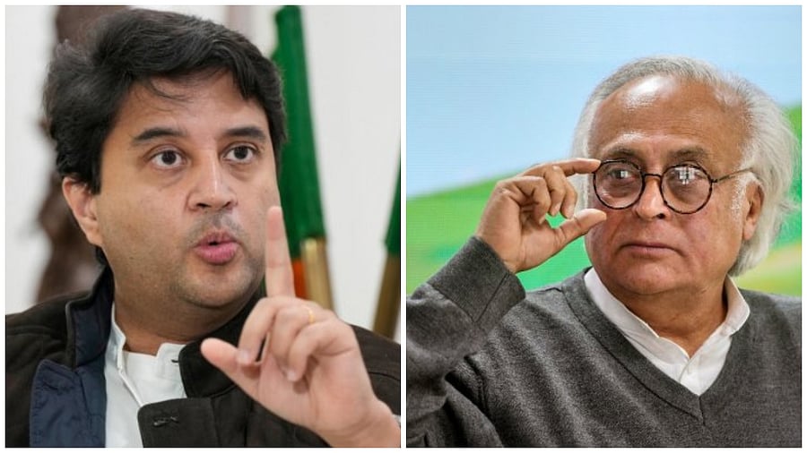 Jyotiraditya Scindia and Jairam Ramesh. Credit: PTI Photo
