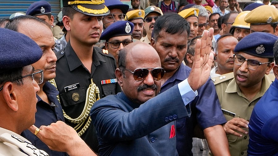 West Bengal Governor C.V. Ananda Bose visits the violence-afftected area after clashes broke out between two groups during a Ram Navami procession, in Hooghly district, Tuesday, April 4, 2023. Credit: PTI Photo