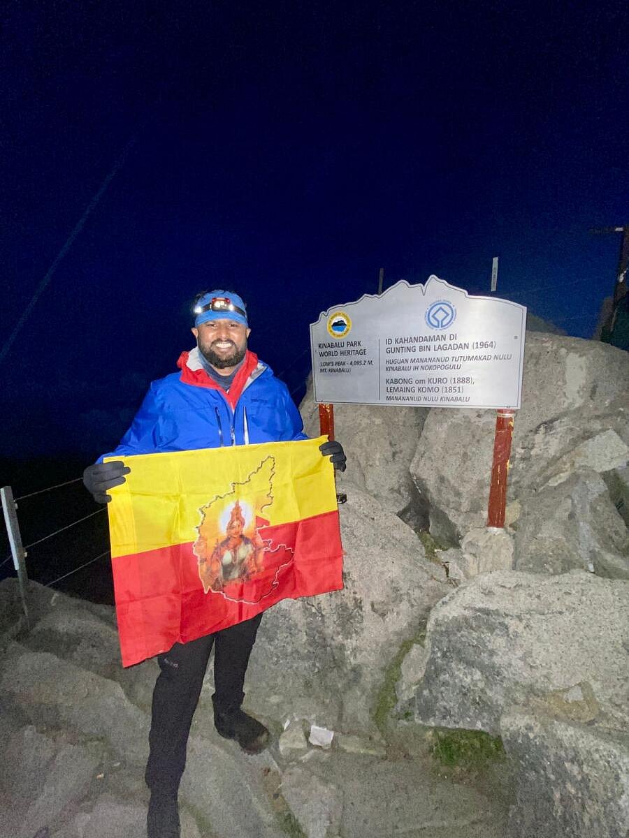 Naveen Mallesh at Mount Kinabalu.