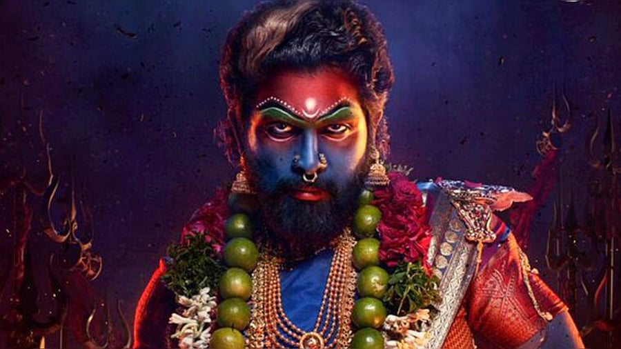  South star Allu Arjun in 'Pushpa 2: The Rule'. Credit: PTI Photo