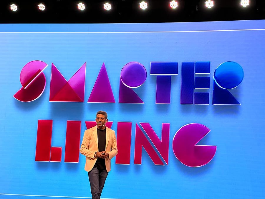 Muralikrishnan B, President. Xiaomi India at Smarter Living event in Bengaluru on April 13, 2023. Credit: DH Photo/KVN Rohit
